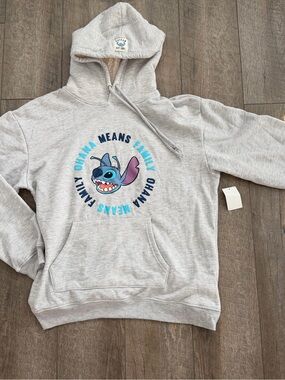 Disney Gray & Blue Stitch 'Ohana Means Family' Hoodie Sweater